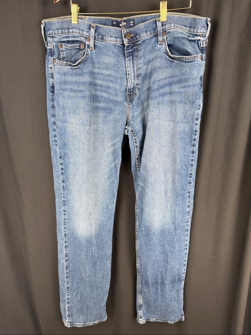 Hollister Men's Straight Jeans in Light Blue Wash